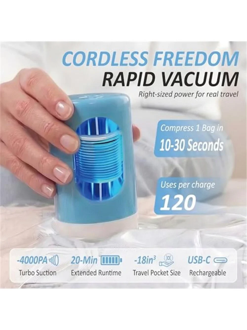 Vacuum Storage Bags Travel Compression Bags Electric Pump Space Saving Set